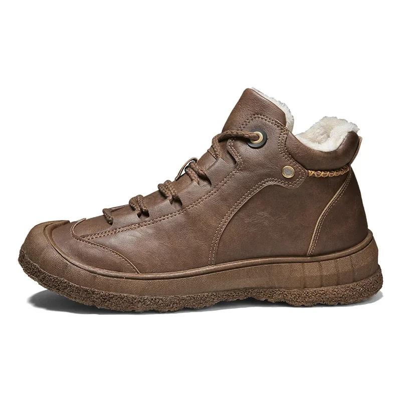 Luxury Outdoor Men's Boots Genuine Leather Casual Shoes Motorcycle Warm Winter Boots for Men Upscale Ankle Shoes High Quality85