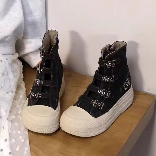 2025 Autumn Women's Thick-Soled Canvas Flats - Casual Korean Style