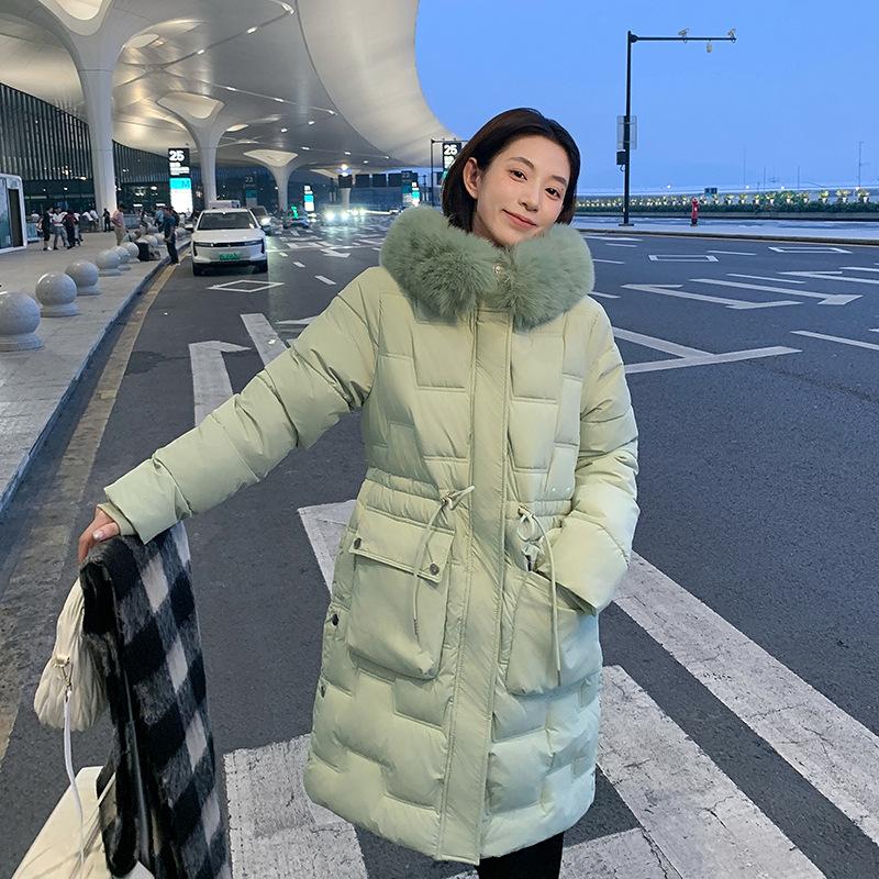 Cotton jacket padded jacket women's winter jacket 2025 new Korean version of down padded jacket mid-length loose and thickened to slim down the waist