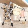 Stainless Steel Clothes Drying Rack Household Foldable Clothes Hanger Rack Balcony 5 Pole Extendable Clothes Drying Tool