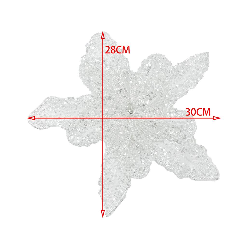 "White Multi-Layer Sequin Bow Tie with Skirt Accessories & Decorative Beaded Corsage"