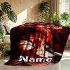 Custom Name Personalized Makima Chainsaw Man Print Blanket, Home Decor, Bedroom, Sofa, Camping, Couch, Gifts for Birthday Christmas