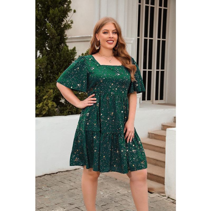 Letnia sukienka damska Plus Size z nadrukiem, luźna sukienka, koktajlowa, elegancka sukienka