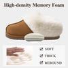 Fashion Crestar Women's Fuzzy House Slippers Winter Fluffy Memory Foam Suede Slippers with Faux Fur Collar Comfort Warm Indoor Slippers