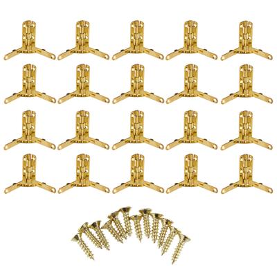 20pcs 90 Degrees  Angle Support Spring Hinge for Small Jewelry Wine Case Watch Box Wooden Lid (Gold)