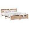 Platform Bed Frame with Headboard Brown 180 X 200 Cm Wood Based Material