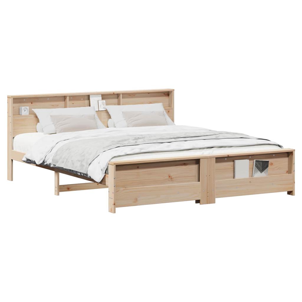 Platform Bed Frame with Headboard Brown 180 x 200 cm Wood Based Material