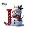 Acrylic Holiday Keepsake Gifts 2D Snowman Christmas Ornaments, Personalized Letter Ornaments for Tree, Unique Souvenirs Initial Ornament, Ornament DIY