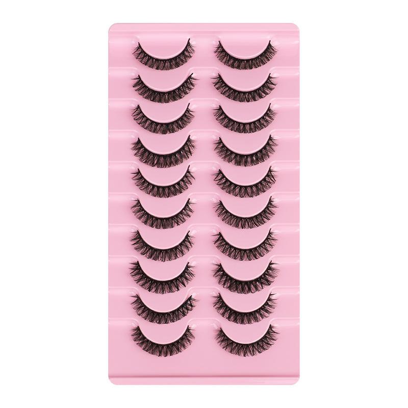Curled multi-layer European and American imitation mink eyelashes 10 pairs of false eyelashes
