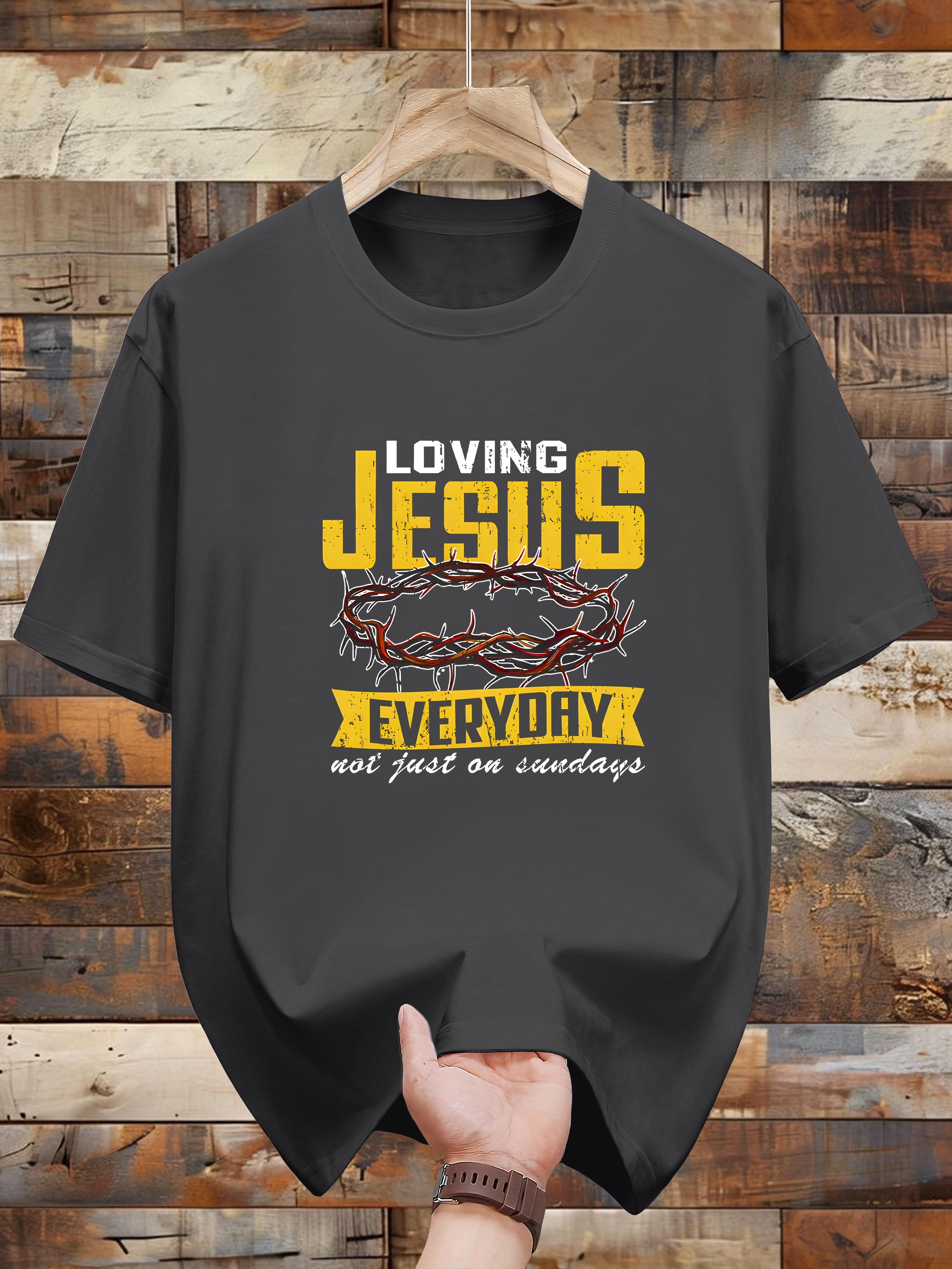Crew Neck T-shirt - Loving Jesus Everyday Graphic XL