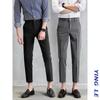 Summer Slim Fit Men's Western Nine-Point Trousers - Korean Style Casual Draping Suit Pants