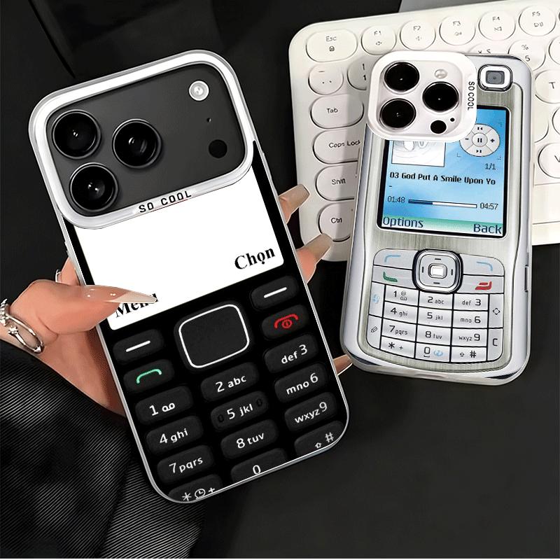 Funny Retro Callphone Soft Phone Case for iPhone 15 16 17 Pro Max 17Air 16E 14 Plus 13 12 Mini Shockproof Cover Back Shell