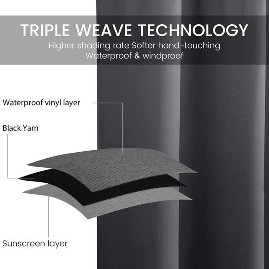 Vorhänge für den Außenbereich für Terrasse Wasserdicht, Wetterfest Sichtschutz Außenvorhänge für Pavillon, Veranda, Hinterhof