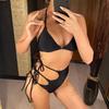 Asymmetrischer Cut-Out-Riemchen-Bikini mit hoher Taille, weiblicher Badeanzug, Damen-Bademode, zweiteiliger Bikini-Set, Badender, Badeanzug