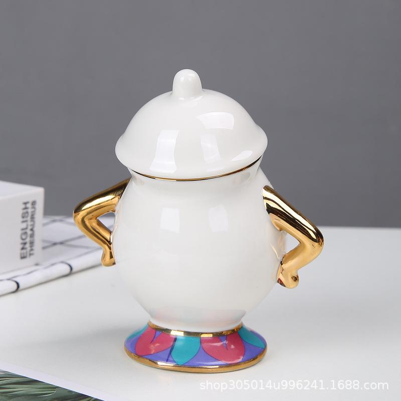 Latest Teapot Cartoon Beauty Plus The Beast Coffee Pots Mug Mrs Potts Chip Cup Tea Cup Pots One Tea Sets Droshipping Adorable Gifts