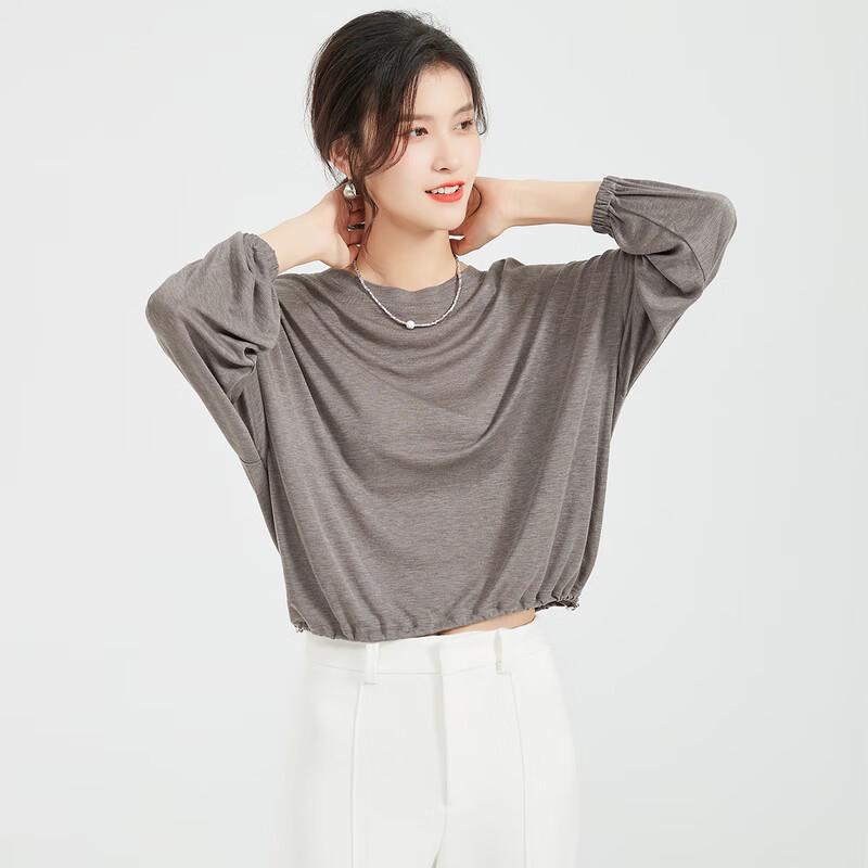Maglione lavorato a maglia con coulisse in misto seta di gelso da donna