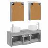 5 Piece Bathroom Furniture Set Gray Sonoma Engineered Wood and Glass