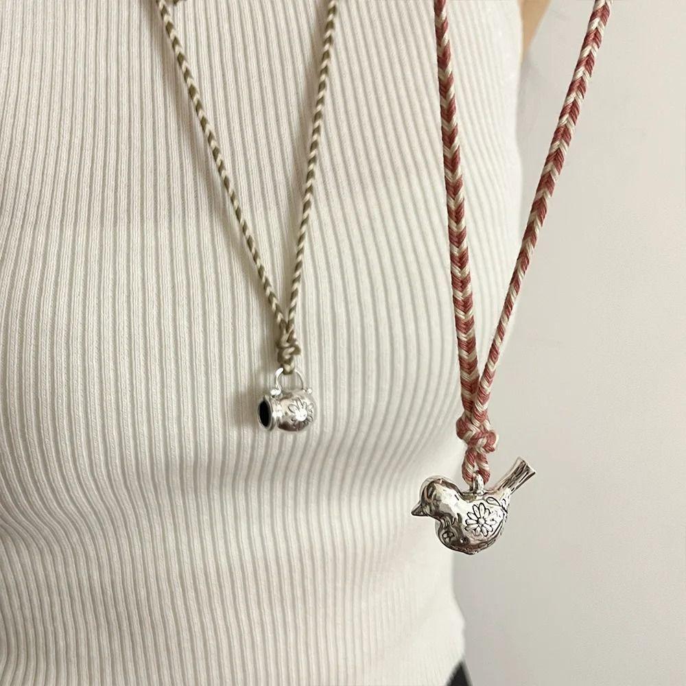 Alloy Weaving Necklace Bohemian Style Charm Jewelry Fashion Animal Bird Pendant Necklace  For Girls