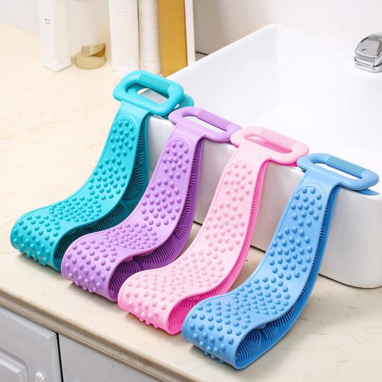 Silicone Back Scrubber Easy to Clean 5mm Thick Design Double-Sided Exfoliation Massage Bath Scrubber
