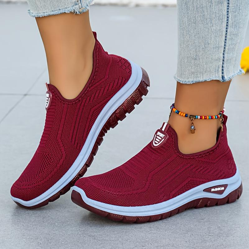 Women's Casual Shoes Breathable Knitted Sports Shoes Lightweight Walking Shoes for Spring and Autumn