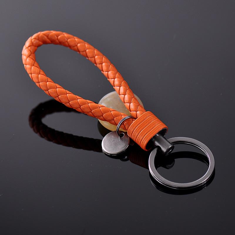 New Creative Tungsten Steel Braided Rope Keychain Leather Key Chain Handmade Doll Pendant Party Gift Small Jewelry