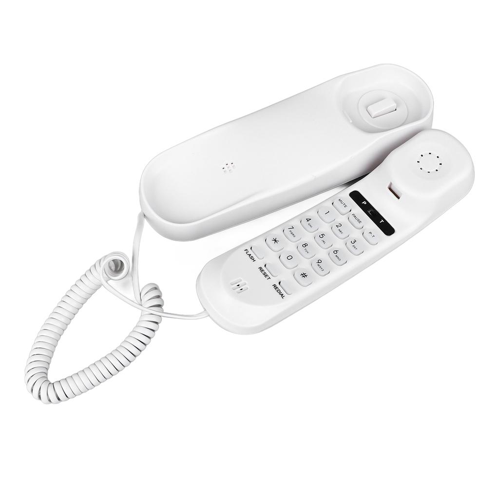 Wall Mountable Telephone Multifunctional Clear Sound Corded Landline Phone for Home Hotel Office