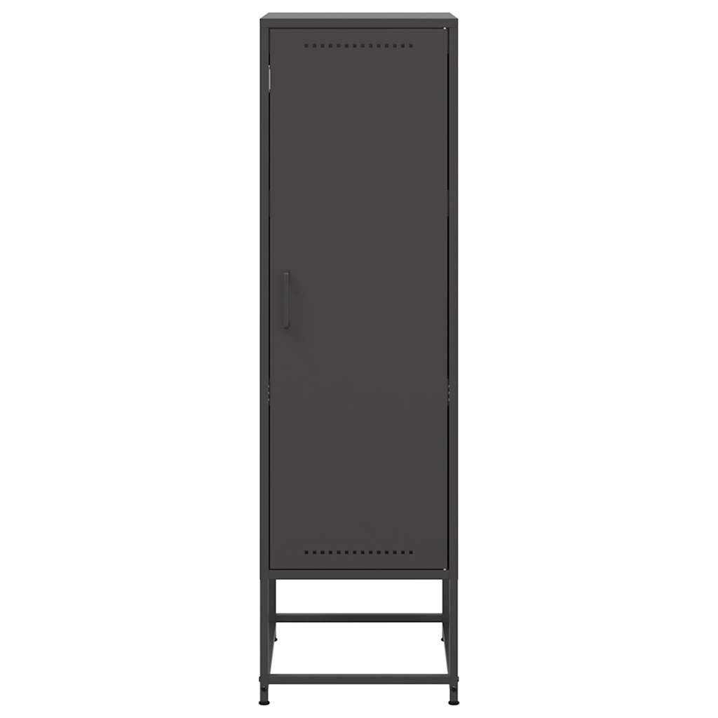 Vidaxl Szafka, Czarna, 36X39X123 Cm, Stal