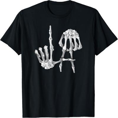 Skeleton Bones Hands LA, Los Angeles USA, Skeleton Fingers T-Shirt