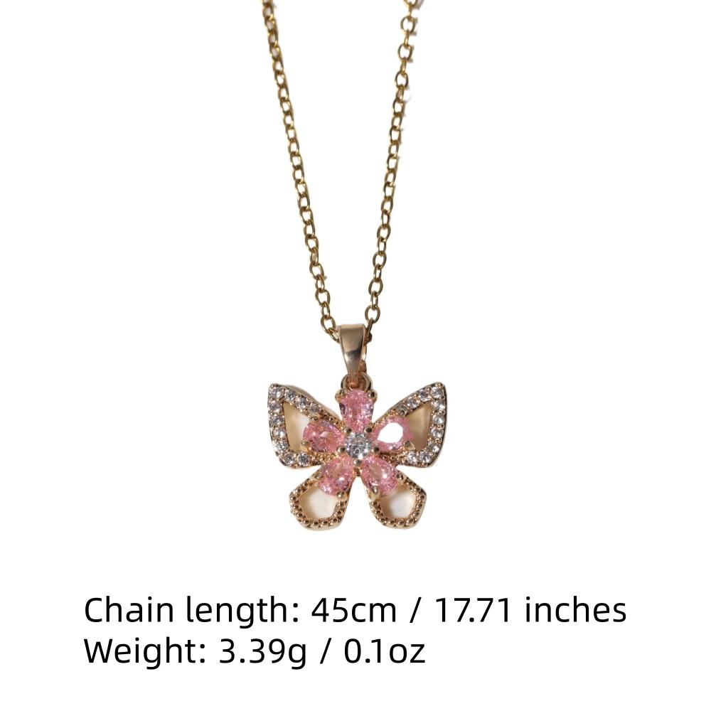Fashion Artificial Crystal Butterfly Pendant Necklaces for Women Zirconia Necklace Wedding Party Jewelry Accessories