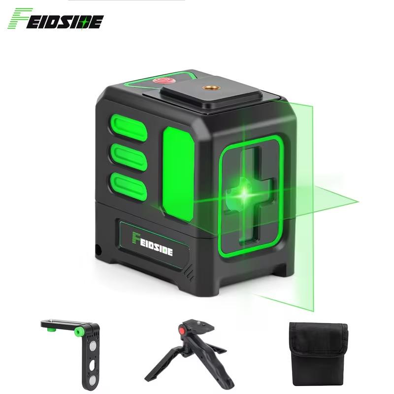 High-Precision Portable Green Laser Level with Infrared 2-Line Projection for Home Use