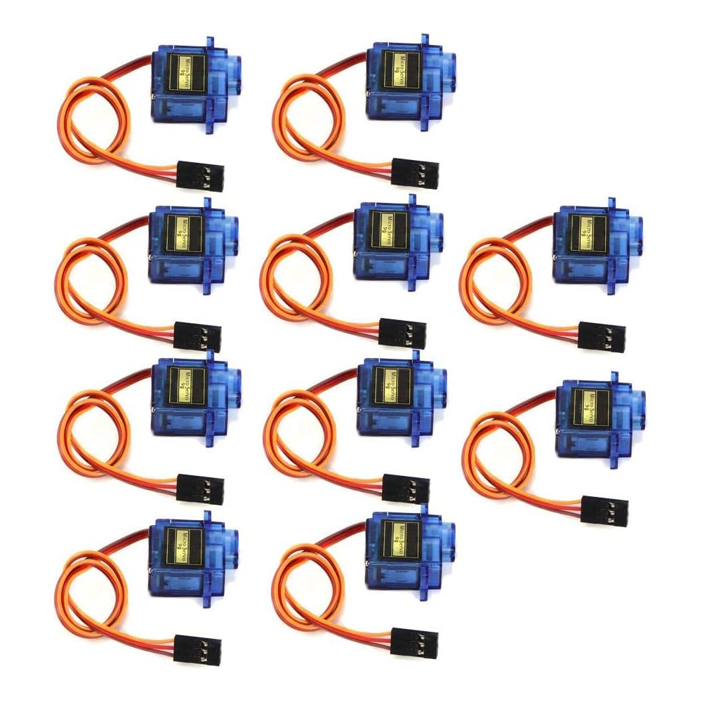 WINGONEER 10pcs Mini Analog Gear Micro Servo 9g for RC Airplane Helicopter