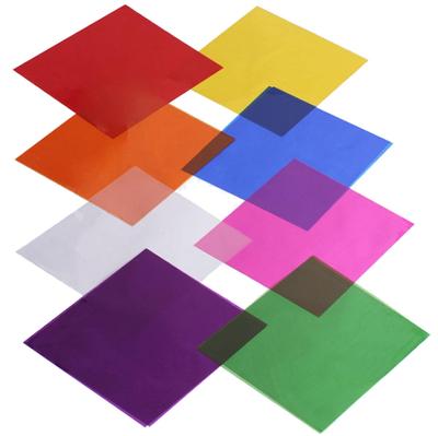 Fogman Folha de Celofane Celofane Embrulho Artesanato Papel Transparente Colorido 8 Cores Conjunto de 120 x (20,5 20,5 cm)