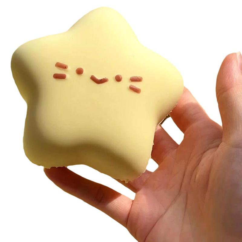 Kawaii Stern Quetschspielzeug Süßer Stern Langsam Rückfedernd Nass Weich Saugnapf Fingerknete Dekompression Squishy Spielzeug Stressabbau Spielzeug
