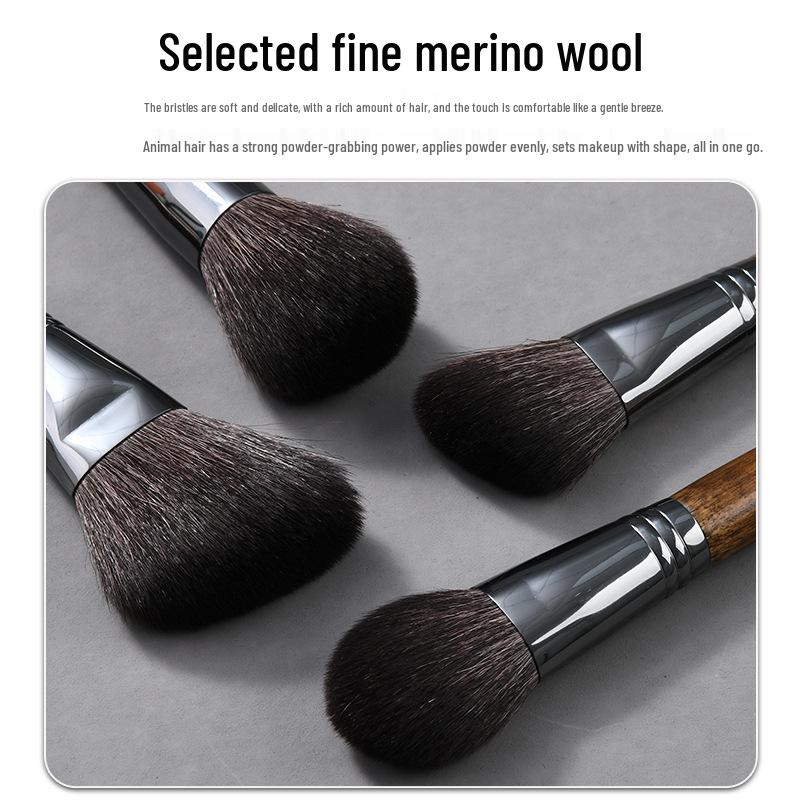25-Piece Animal Hair Makeup Brush Set: Includes Wool Brushes for Eyeshadow, Nose Shadow, and Foundation - Artist Recommended