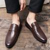2025 Spring Men's Casual Shoes British Youth Soft Leather Lazy Shoes Overfoot Driving Leather Shoes