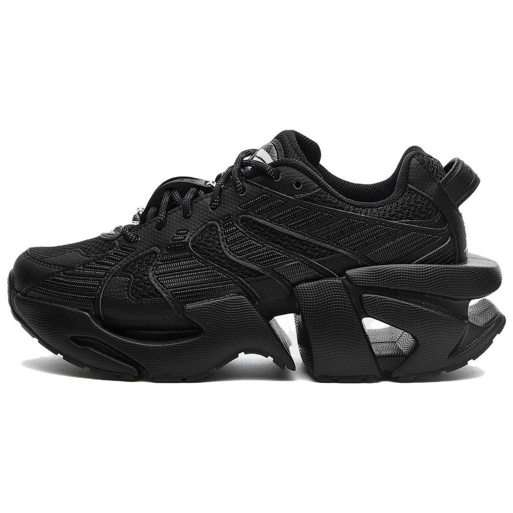 FILA Space Fabric Synthetic Leather TPU Comfortable Versatile Trendy Low-Top Dad Shoes Women sneaker Black F12W324103FBK