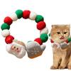 Christmas Cat Necklace Holiday Decoration Plush Cat Collar Cat Collar Necklace Christmas Pet Collar Decoration