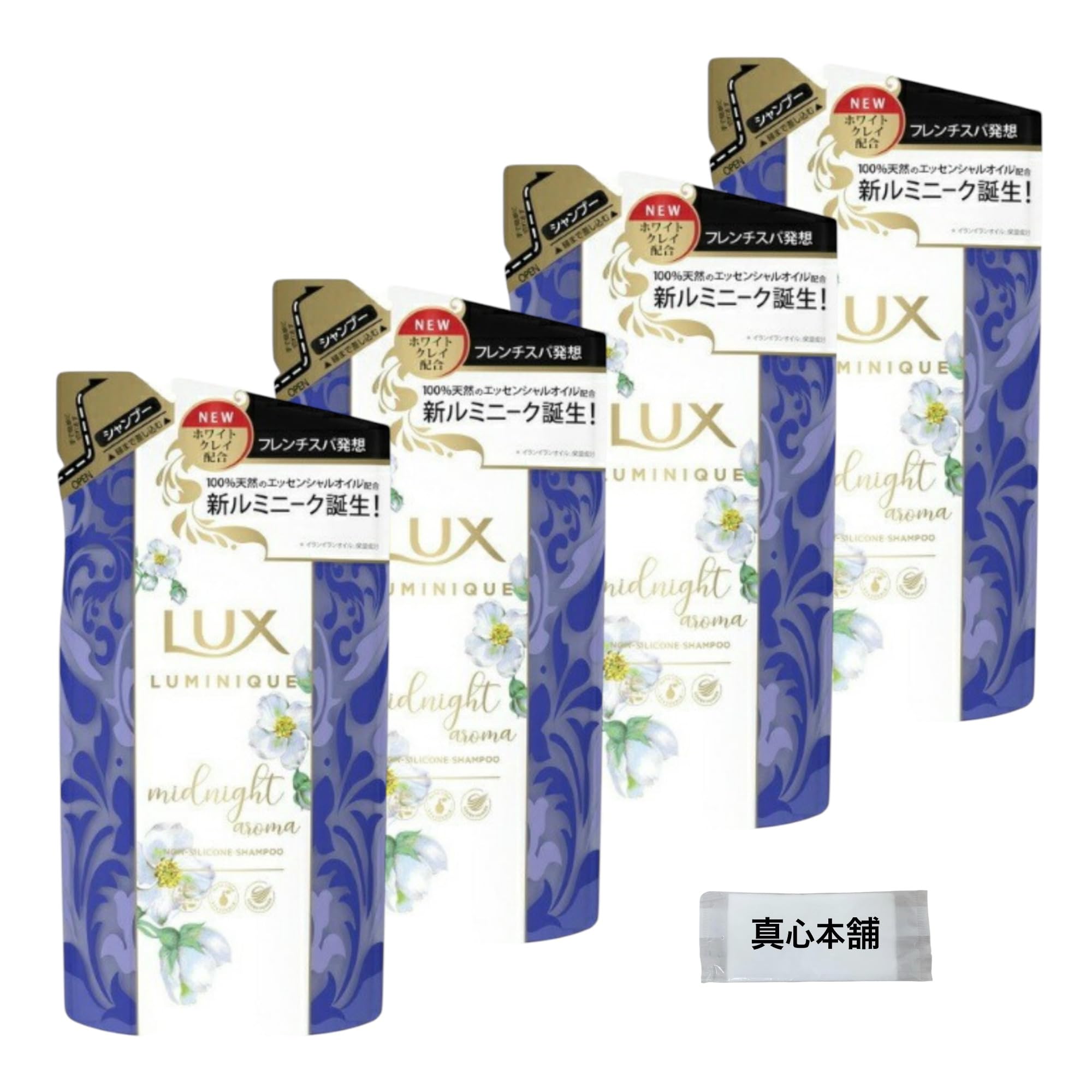 

Unilever Lux Luminique Midnight Aroma Шампунь без силикона Сменный блок 350г Набор из 4 шт. Спящий лес Аромат сладкого жасмина