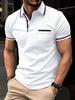 Polo de Verano para Hombre con Bloque de Color y Logo Estampado - Estilo Casual Europeo y Americano