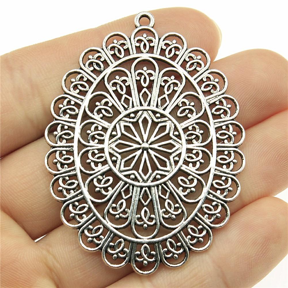 2 Stück Charms Mandala Muster Für Schmuckherstellung Schmuckzubehör Zubehör Antik Silber Farbe Mandala Charms Anhänger