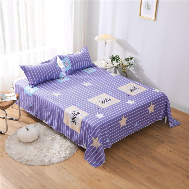 Flannel Cartoon Bed Sheet for Student Dormitory - Single/Double Bed, Free Shipping