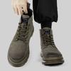 Fashion Men Ankle Boots Platform Leather Boots 2025 Fashion Brown Lace-up Boot High Top Comfortable Casual Shoes Non slip Work Men Boots