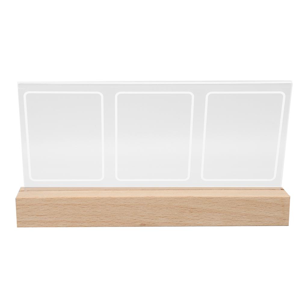 Photo Frame Instant Picture Frame 3 Openings Clear Acrylic Night Light Desk Photo Frame for 3in Photo