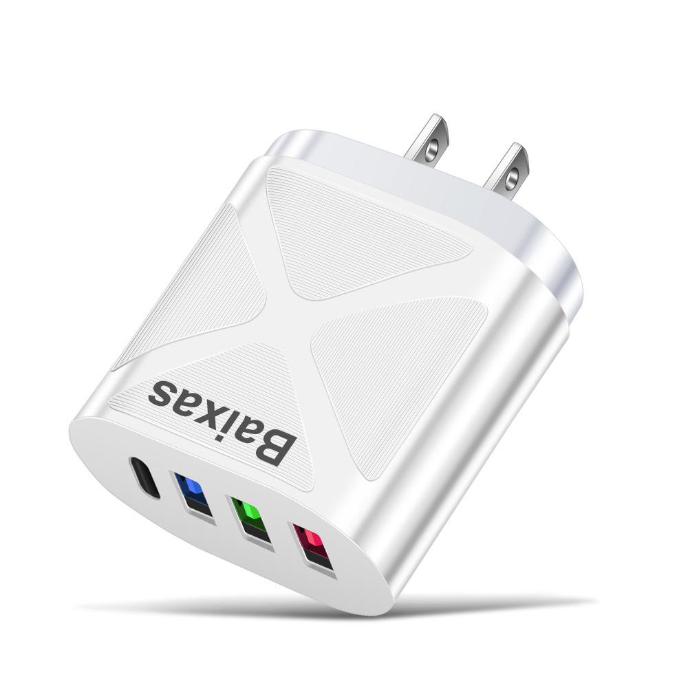 

Universal Travel Charger: EU 3-USB + Type-C, US/UK Standard, 5V 2.4A