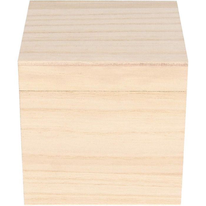 ARTEMIO Wooden Cube Box To Decorate 12*12*12 Cm