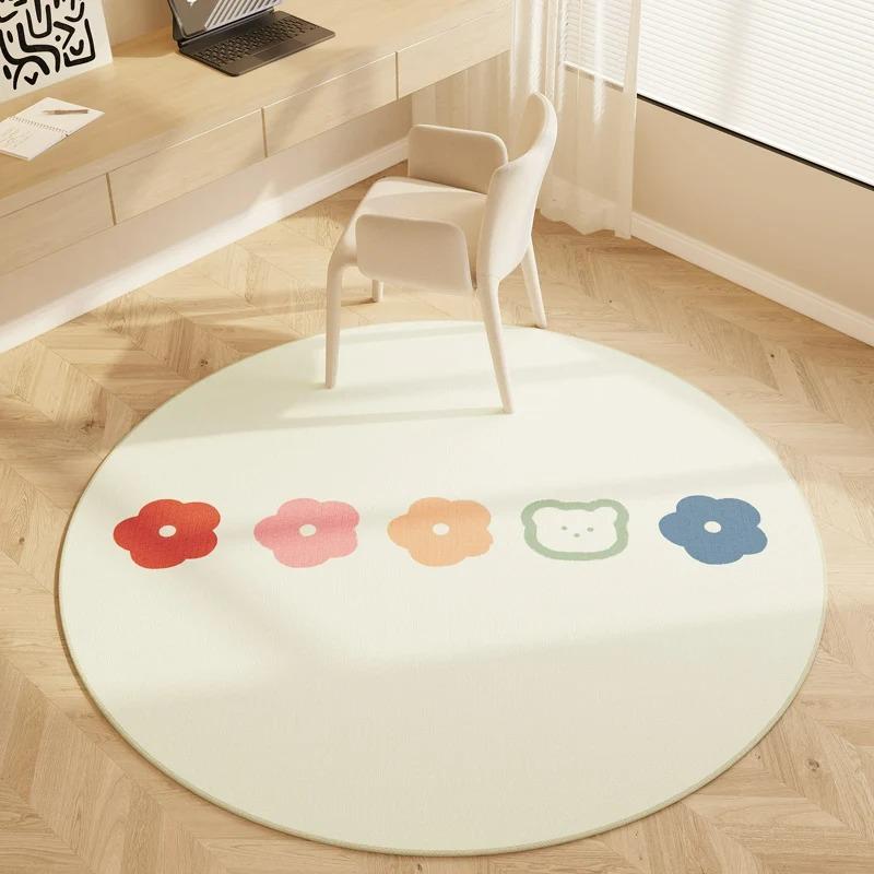 Hopscotch Children Play Mat Non Slip Home Decor Round Carpet Living Room Bedroom Kitchen Floor Mat Sofa Table Area Decor Rugs