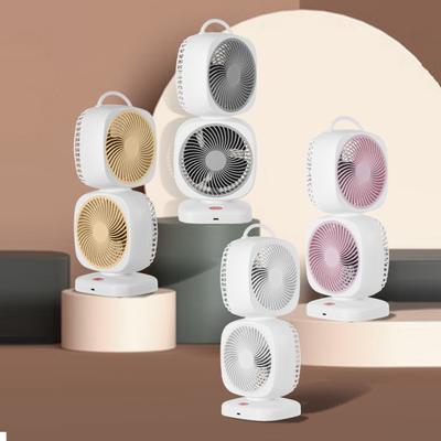 Yeni Taşınabilir Küçük Fan Çift Kafalı Döner Masaüstü Elektrikli Fan Ev Tipi Çift Katmanlı Sirkülasyon Fanı