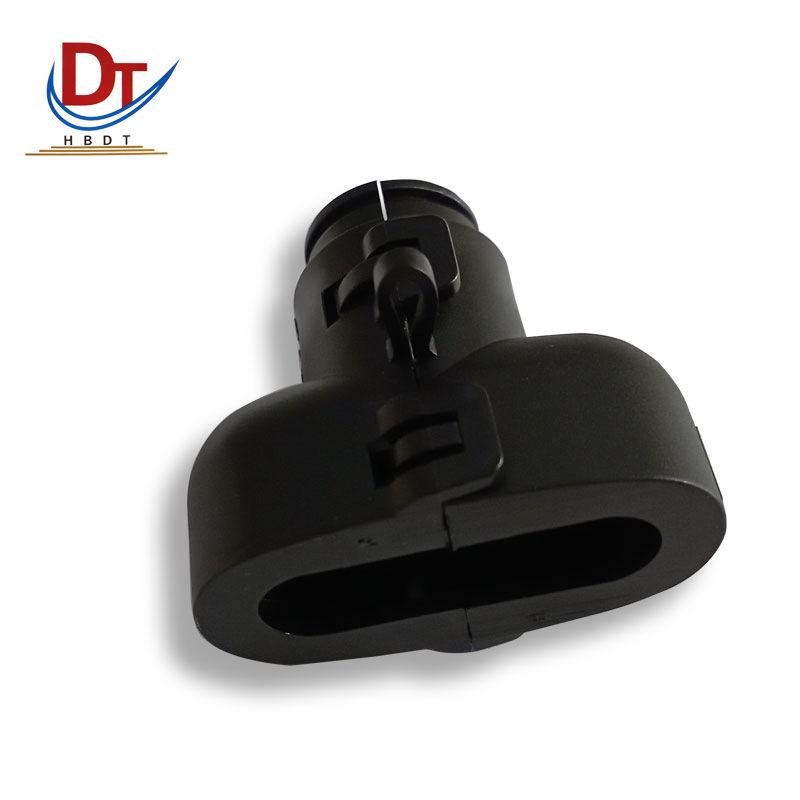Black Automotive Connector Sleeve & Tail Clamp with Snap Fastener