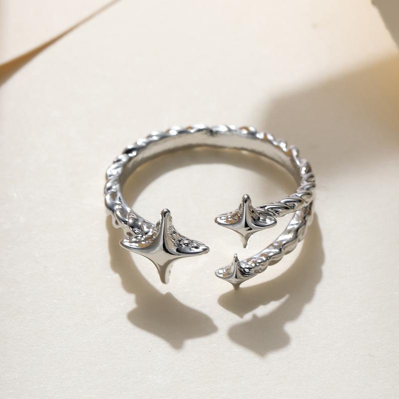 Stainless Steel Simple Smooth Metal Heart Rings For Women Men Y2K Trendy Open Ring Korean Elegant Party Jewelry Couple Gifts