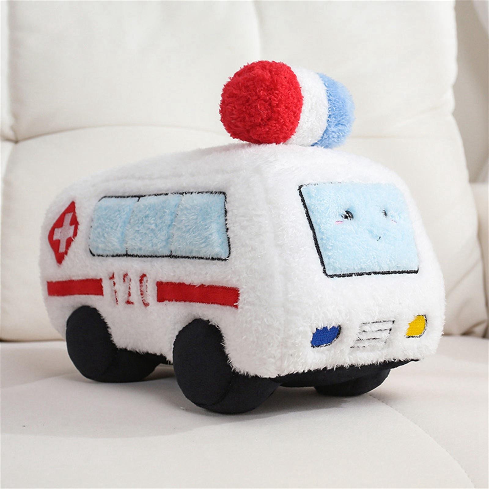 

Plush Ambulance Toy Soft Stuffed Animal Vehicle Plushie for Kids Comfortable and Safe Fabric Design Suitable for Play and Decoration One Size